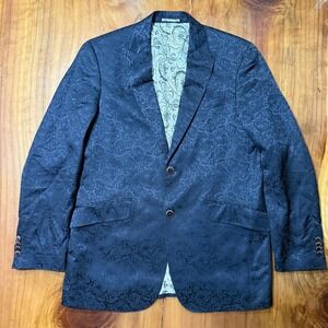 Etro 50 Jacket Mens 43 Chest Dress Coat Blazer Paisley Wool Designer Print II2